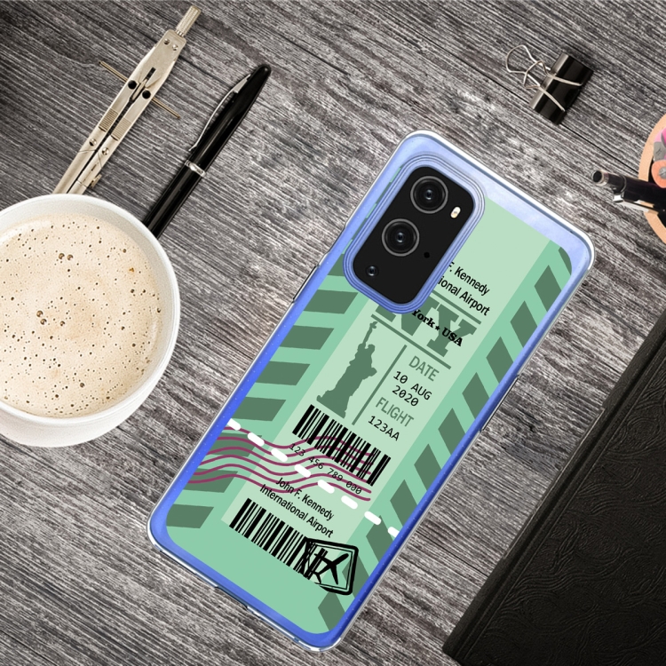 

For OnePlus 9 Boarding Pass Series TPU Phone Protective Case(Green New York)