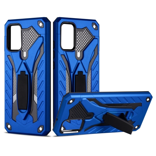 

For Samsung Galaxy A02s (US Version) Shockproof TPU + PC Protective Case with Holder(Blue)