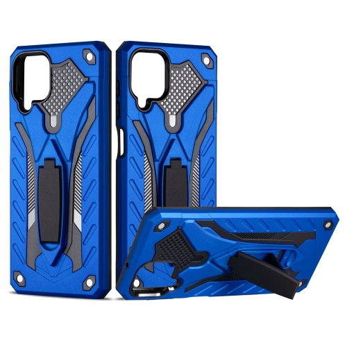 

For Samsung Galaxy A12 5G Shockproof TPU + PC Protective Case with Holder(Blue)