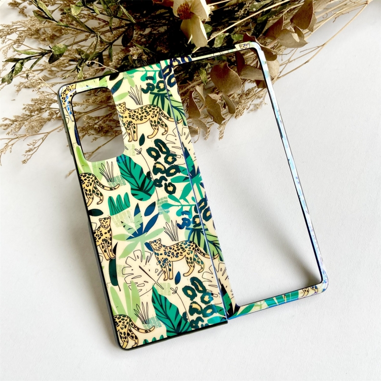 

For Samsung Galaxy Z Fold2 5G Jungle Flowers Pattern Foldable Flip Protective Case(Jungle Leopard)