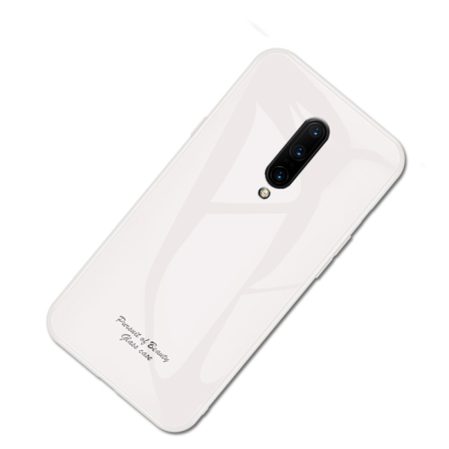 

For OnePlus 7 Pro Macaron Glass + TPU Case(White)
