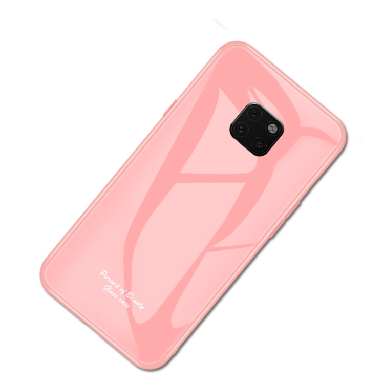 

For Huawei Mate 20 Pro Macaron Glass + TPU Case(Pink)