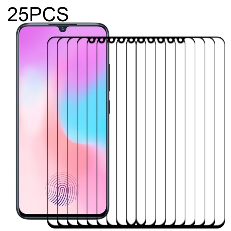 

For vivo X21s 25 PCS Full Glue Full Screen Tempered Glass Film