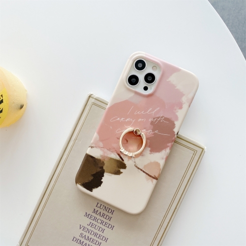 

Watercolor Painting Series Half Coverage IMD Workmanship Protective Case with Ring Holder For iPhone 11 Pro Max (DX-53)