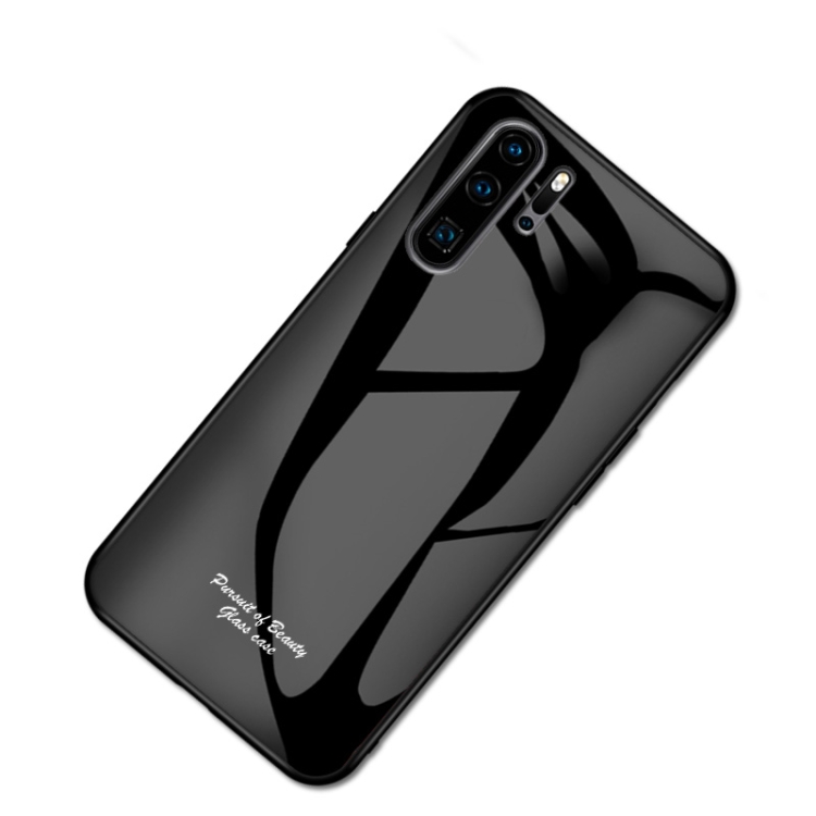 

For Huawei P30 Pro Macaron Glass + TPU Case(Black)