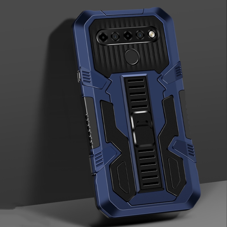 

For LG K41S Vanguard Warrior All Inclusive Double-color Shockproof TPU + PC Protective Case with Holder(Blue)