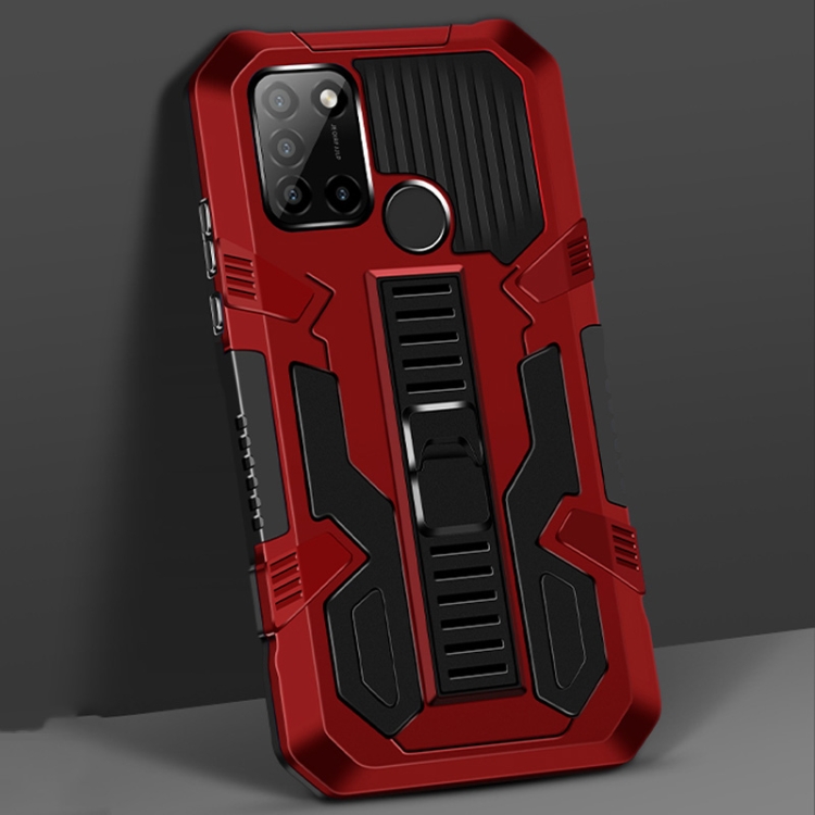 

For OPPO Realme C17 Vanguard Warrior All Inclusive Double-color Shockproof TPU + PC Protective Case with Holder(Red)
