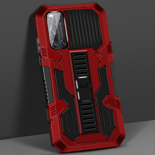 

For vivo V19 Vanguard Warrior All Inclusive Double-color Shockproof TPU + PC Protective Case with Holder(Red)