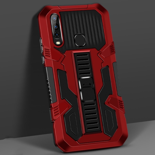

For vivo Y17 Vanguard Warrior All Inclusive Double-color Shockproof TPU + PC Protective Case with Holder(Red)