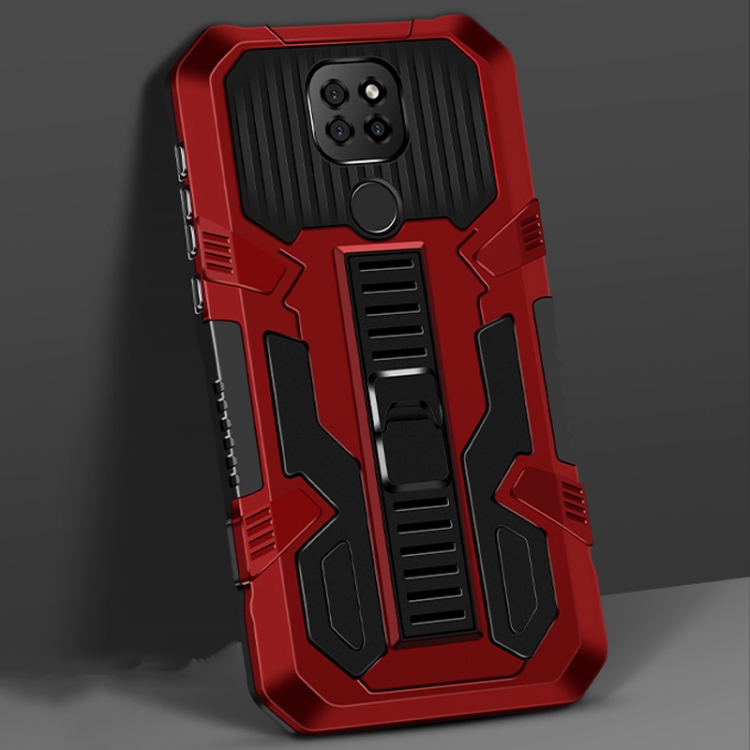 

For Motorola Moto G9 Play Vanguard Warrior All Inclusive Double-color Shockproof TPU + PC Protective Case with Holder(Red)