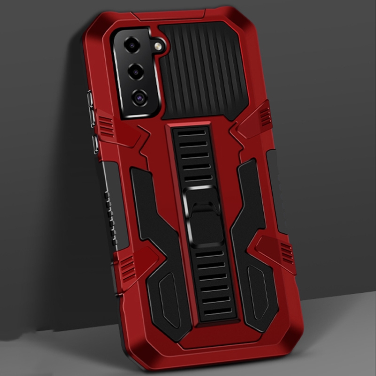 

For Samsung Galaxy S21+ 5G Vanguard Warrior All Inclusive Double-color Shockproof TPU + PC Protective Case with Holder(Red)
