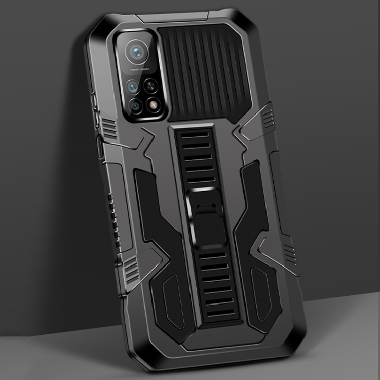 

For Xiaomi Mi 10T Vanguard Warrior All Inclusive Double-color Shockproof TPU + PC Protective Case with Holder(Black)
