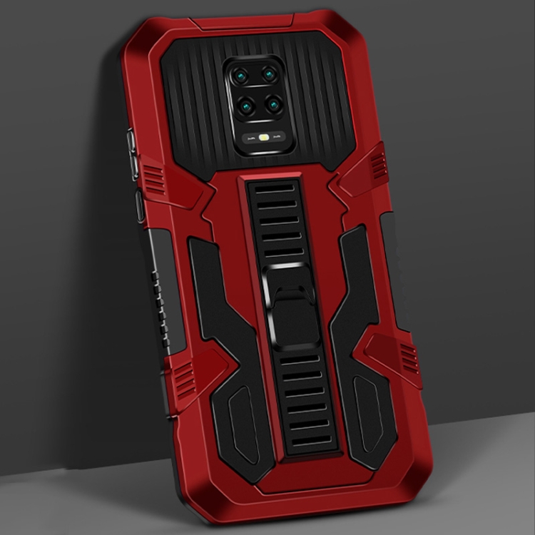 

For Xiaomi Redmi Note 9S Vanguard Warrior All Inclusive Double-color Shockproof TPU + PC Protective Case with Holder(Red)