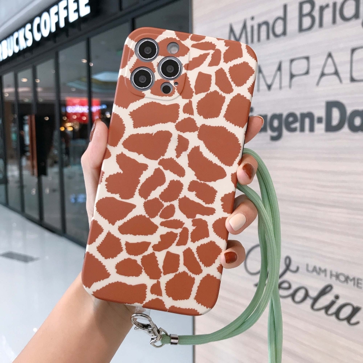 

Animal Texture IMD Shockproof TPU Protective Case with Lanyard For iPhone 12 Mini(Leopard)