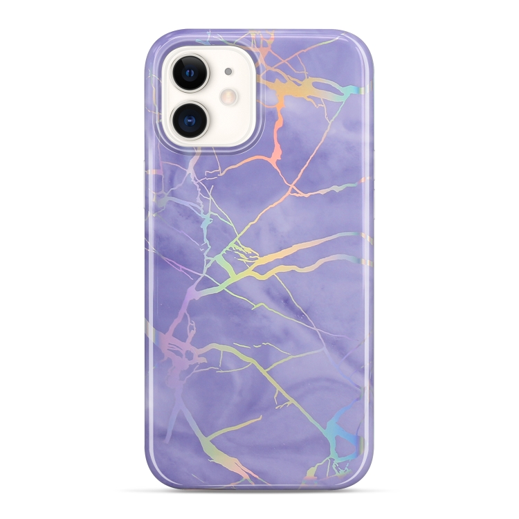 

Electroplating Color Gold Marble Texture Soft Protective Case For iPhone 12(Purple)