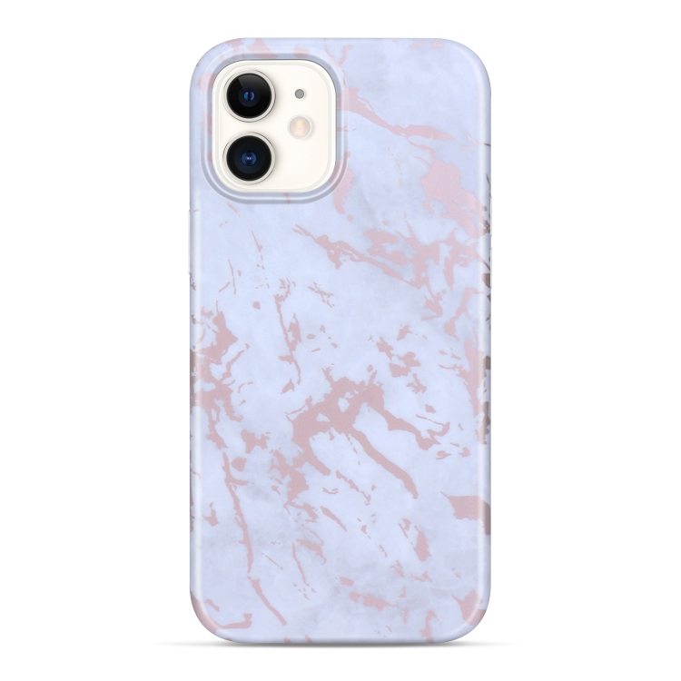

Bronzing Marble Texture Soft Protective Case For iPhone 12(Blue Pink)