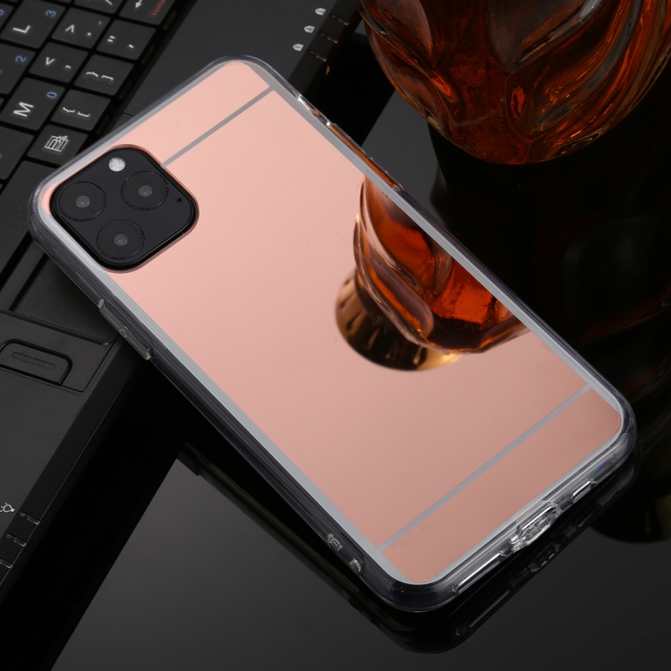

For iPhone 11 TPU + Acrylic Luxury Plating Mirror Phone Case Cover(Rose Gold)