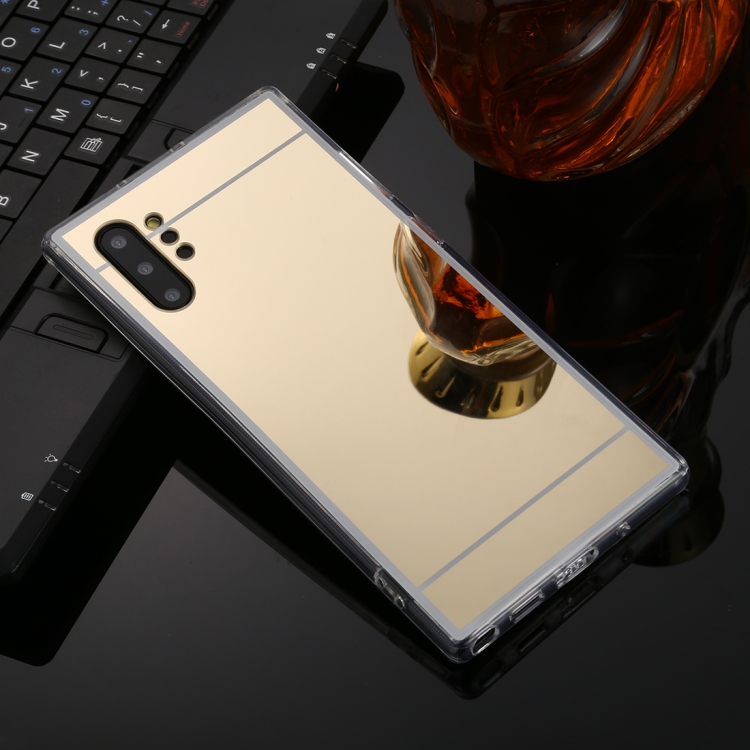 

For Galaxy Note 10+ TPU + Acrylic Luxury Plating Mirror Phone Case Cover(Gold)