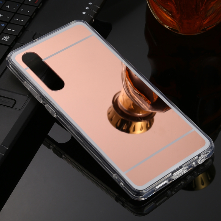 

For Huawei P30 TPU + Acrylic Luxury Plating Mirror Phone Case Cover(Rose Gold)