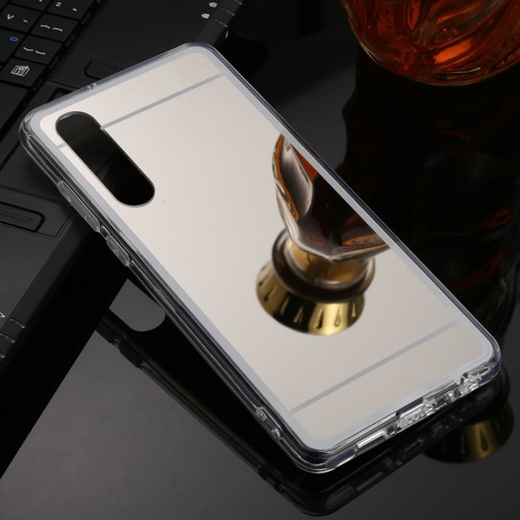 

For Huawei P30 TPU + Acrylic Luxury Plating Mirror Phone Case Cover(Silver)