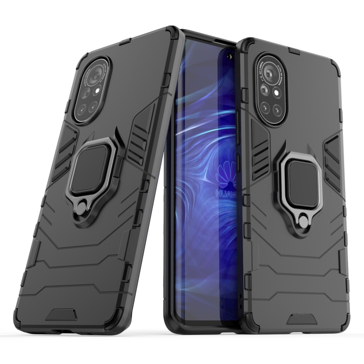 

For Huawei Nova 8 5G PC + TPU Shockproof Protective Case with Magnetic Ring Holder(Black)