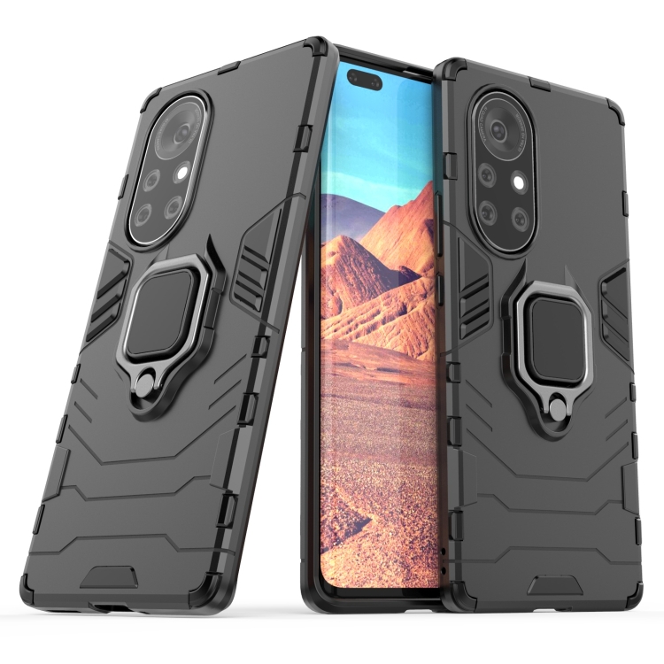 

For Huawei Nova 8 Pro 5G PC + TPU Shockproof Protective Case with Magnetic Ring Holder(Black)
