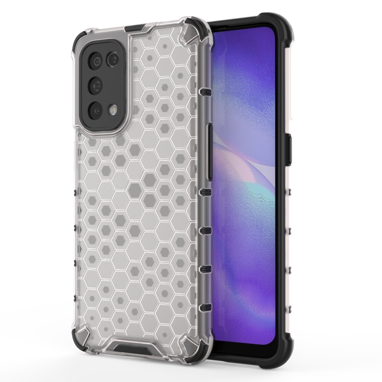 

For Oppo Reno5 5G Shockproof Honeycomb PC + TPU Case(White)