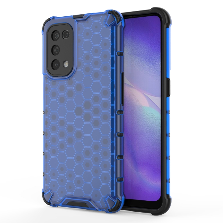

For Oppo Reno5 5G Shockproof Honeycomb PC + TPU Case(Blue)