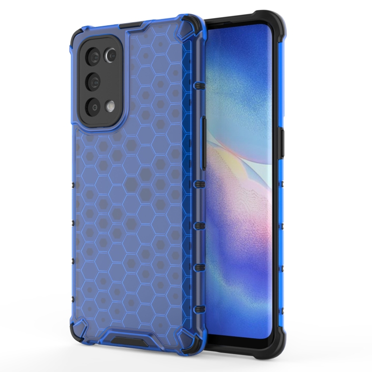 

For Oppo Reno5 Pro 5G Shockproof Honeycomb PC + TPU Case(Blue)