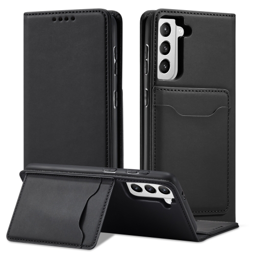 

For Samsung Galaxy S21 5G Strong Magnetism Liquid Feel Horizontal Flip Leather Case with Holder & Card Slots & Wallet(Black)