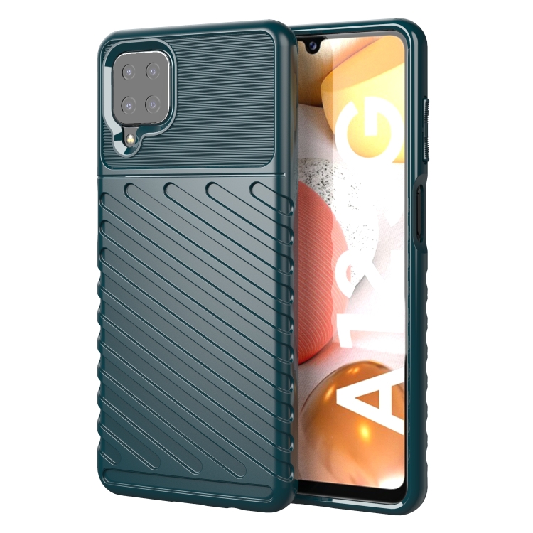 

For Samsung Galaxy A12 Thunderbolt Shockproof TPU Protective Soft Case(Green)