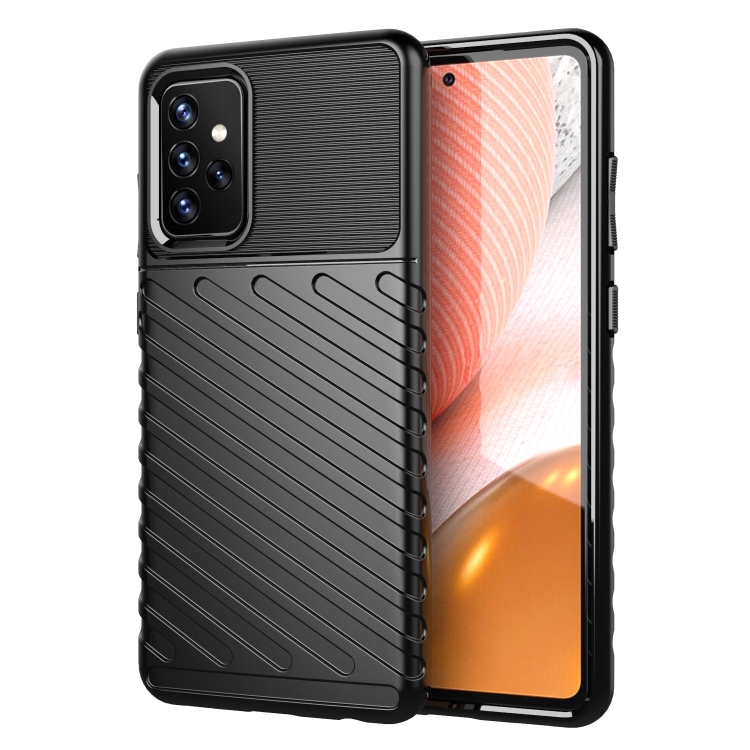 

For Samsung Galaxy A72 5G Thunderbolt Shockproof TPU Protective Soft Case(Black)
