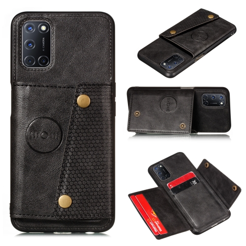 

For Huawei Y7a Double Buckle PU + TPU Shockproof Magnetic Protective Case with Card Slot & Holder(Black)