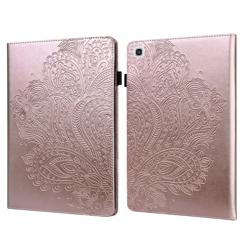 

For Samsung Galaxy Tab A7 T500 Peacock Embossed Pattern TPU + PU Horizontal Flip Leather Case with Holder & Card Slots & Wallet(Rose Gold)