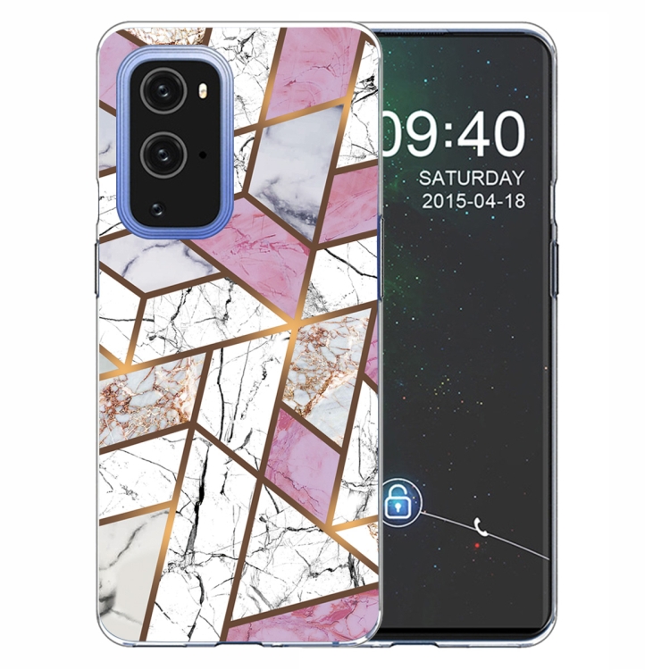 

For OnePlus 9 Pro Marble Pattern Shockproof TPU Protective Case(Rhombus White Purple)