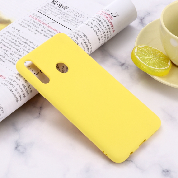 

For Galaxy A10s Solid Color Liquid Silicone Shockproof Full Coverage Protective Case(Yellow)