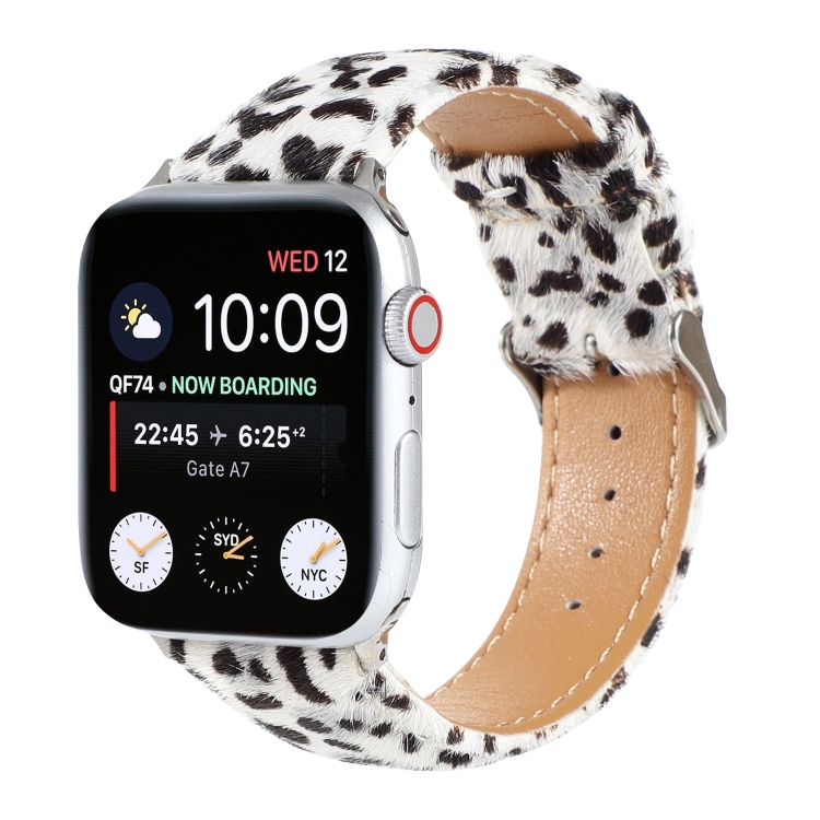 

Horsehair Fluffy Leopard Print Leather Watch Strap For Apple Watch Series 6 & SE & 5 & 4 44mm / 3 & 2 & 1 42mm(6)