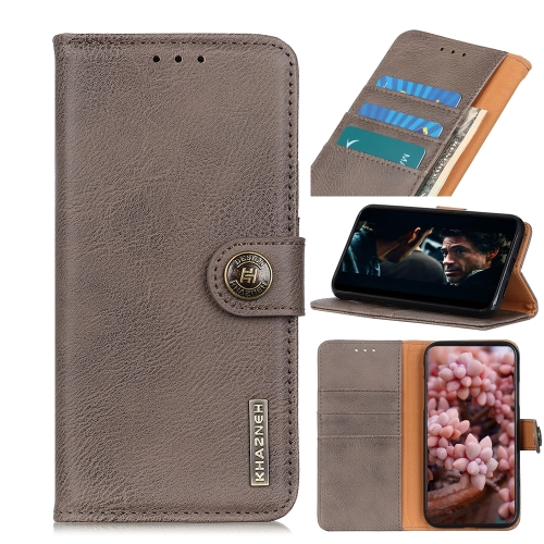 

For UMIDIGI A9 Pro KHAZNEH Cowhide Texture Horizontal Flip Leather Case with Holder & Card Slots & Wallet(Khaki)