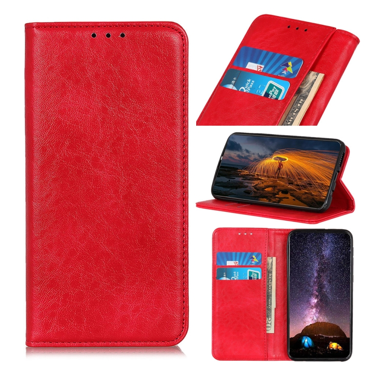 

For UMIDIGI A7S Magnetic Crazy Horse Texture Horizontal Flip Leather Case with Holder & Card Slots & Wallet(Red)
