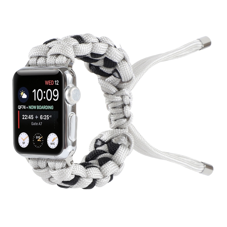 

Braided Umbrella Cord Watch Strap For Apple Watch Series 6 & SE & 5 & 4 44mm / 3 & 2 & 1 42mm(Grey)