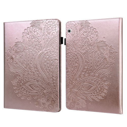 

For Huawei MediaPad T3 10 Peacock Embossed Pattern TPU + PU Horizontal Flip Leather Case with Holder & Card Slots & Wallet & Sleep / Wake-up Function(Rose Gold)