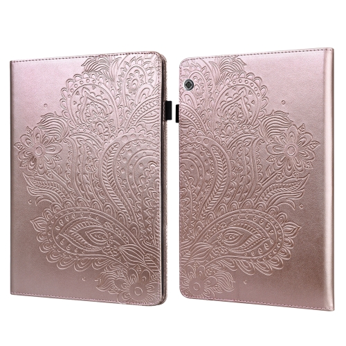 

For Huawei MediaPad T5 10 inch Peacock Embossed Pattern TPU + PU Horizontal Flip Leather Case with Holder & Card Slots & Wallet & Sleep / Wake-up Function(Rose Gold)