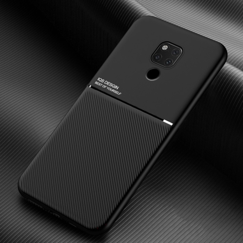 

For Huawei Mate 20 X Classic Tilt Strip Grain Magnetic Shockproof PC + TPU Case(Black)