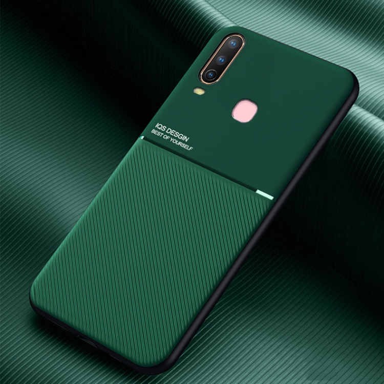 

For vivo Y3 / Y17 Classic Tilt Strip Grain Magnetic Shockproof PC + TPU Case(Green)