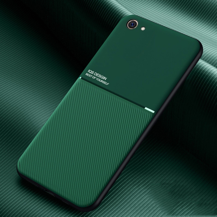 

For vivo Y83 Classic Tilt Strip Grain Magnetic Shockproof PC + TPU Case(Green)