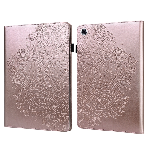 

For Lenovo Tab M10 Plus TB-X606F Peacock Embossed Pattern TPU + PU Horizontal Flip Leather Case with Holder & Card Slots & Wallet & Sleep / Wake-up Function(Rose Gold)