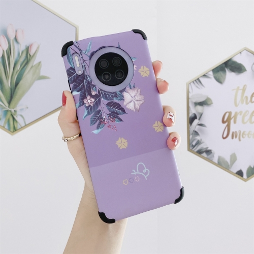 

For Huawei Mate 30 Pro IMD Leaf Pattern Shockproof TPU Protective Case(Purple)