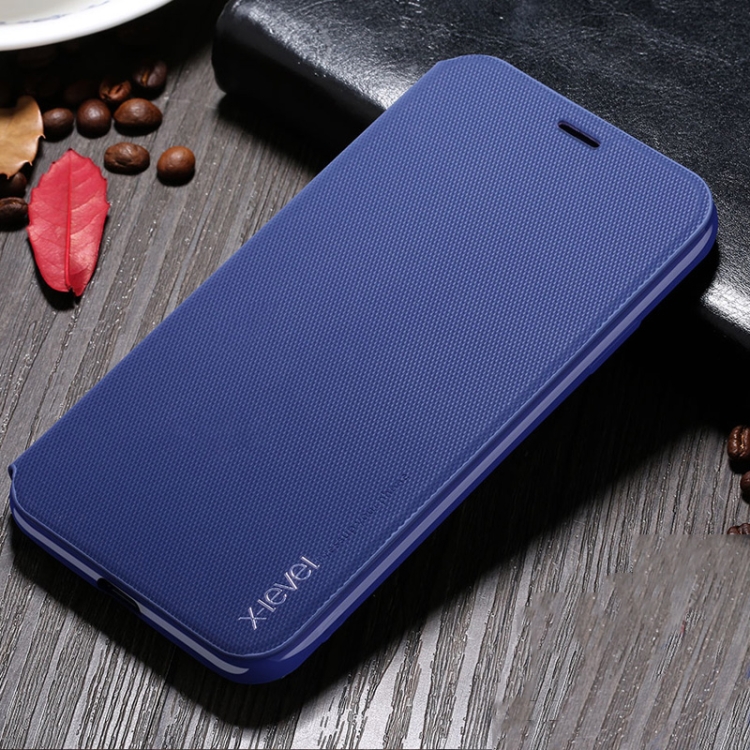 

For iPhone 11 Pro X-level Fib Card Series Horizontal Flip TPU + PU Leather Case with Holder & Card Slot(Dark Blue)