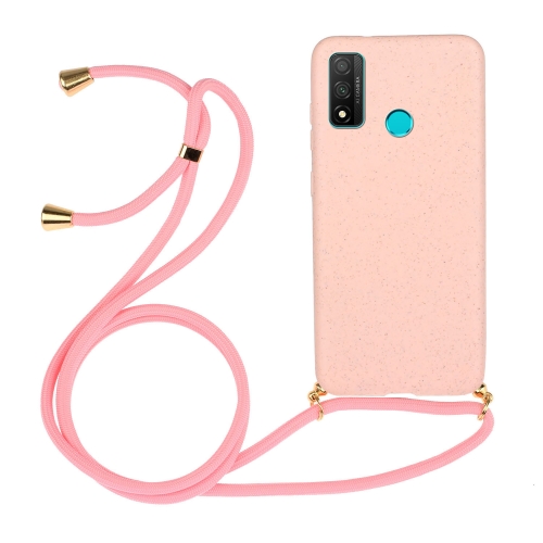 

For Huawei P smart 2020 Wheat Straw Material + TPU Protective Case with Lanyard(Pink)