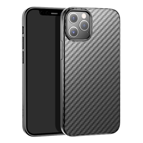 

hoco Fiber Shadow Series Carbon Fiber Anti-collision TPU Phone Protective Case For iPhone 12 Pro Max(Black)